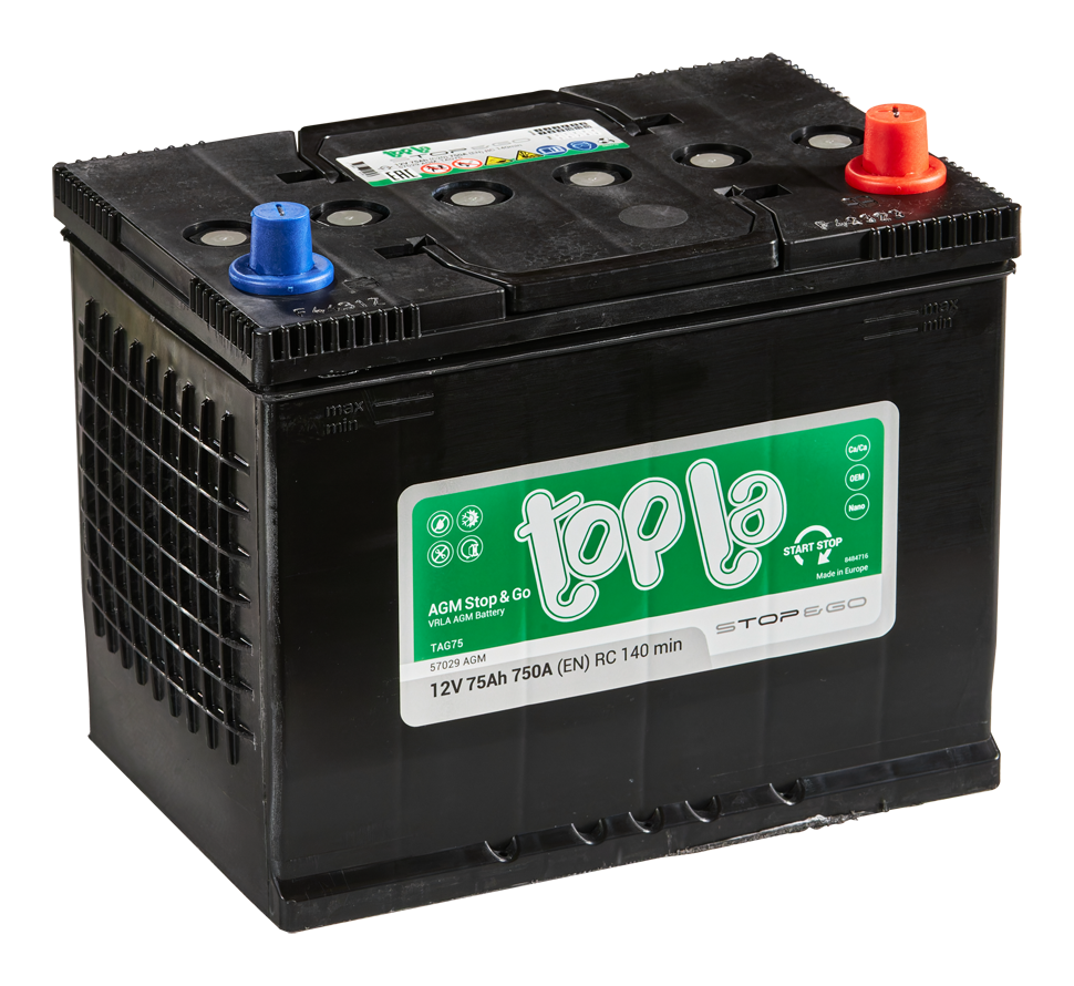 Аккумулятор Topla AGM Stop&Go 75Ah 750A 57029 ОП (260x175x220) D26 
