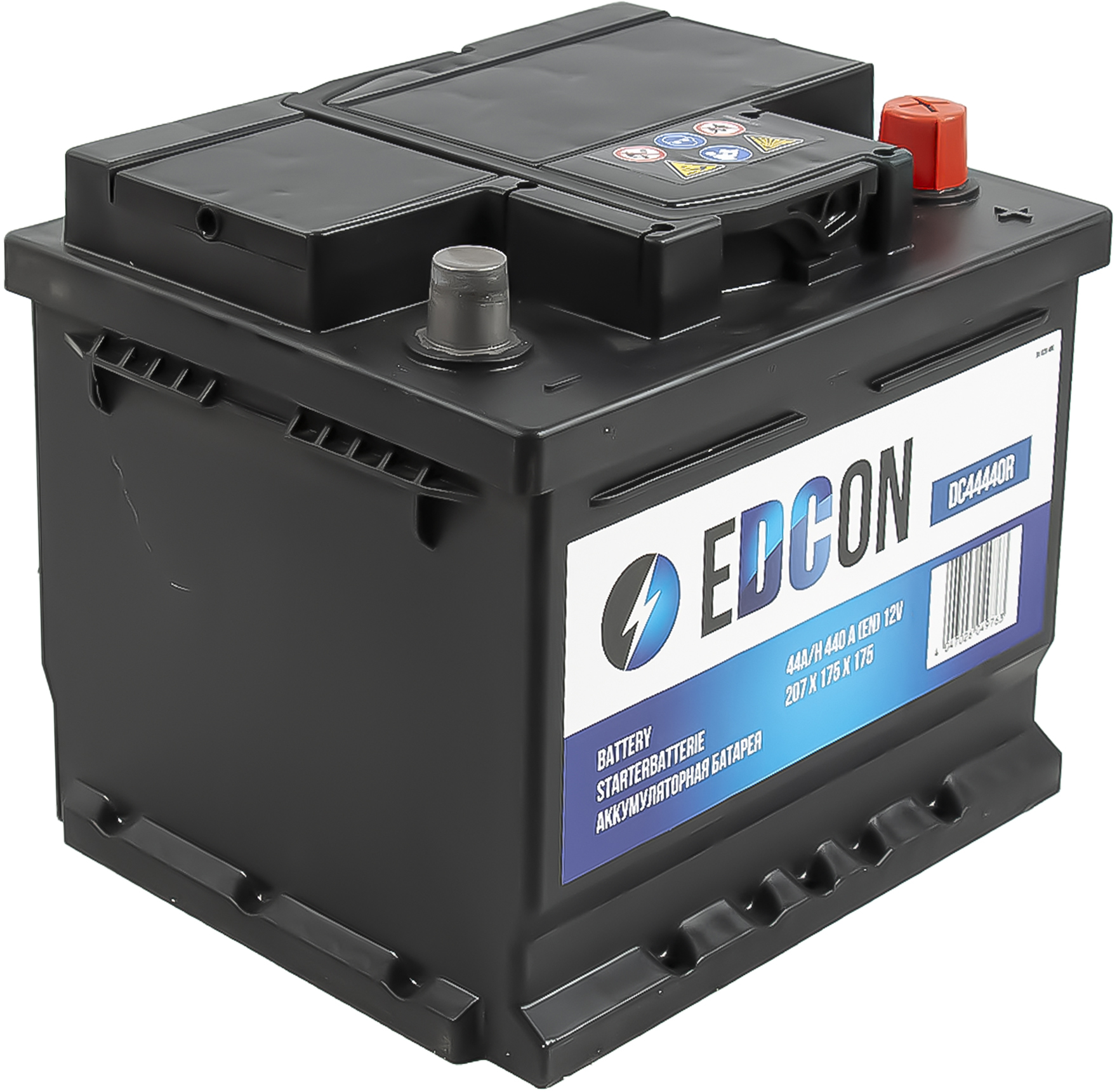 Аккумулятор автомобильный EDCON 44Ah 440A ОП (207х175х175) LB1