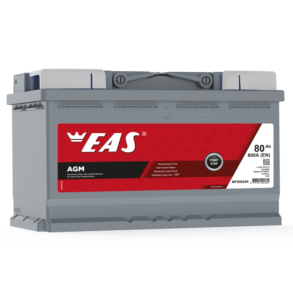Аккумулятор автомобильный EAS AGM L4 80 А/ч ОБР