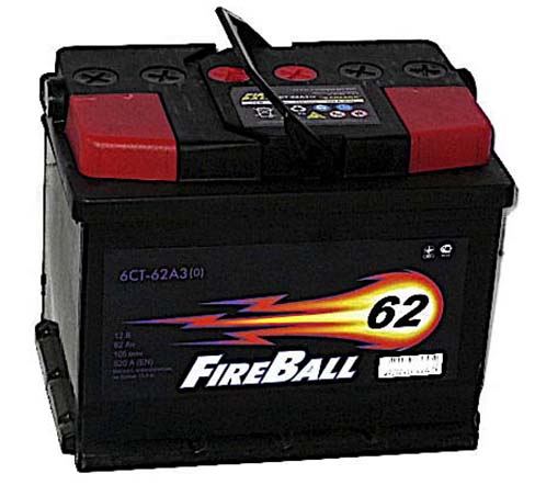 Аккумулятор автомобильный FireBall 6СТ-62 Ач обр.
