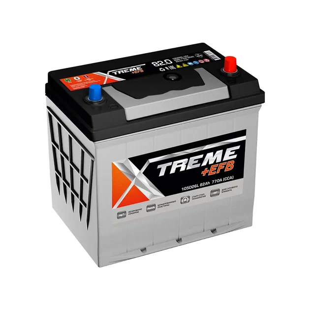 Аккумулятор автомобильный XTREME +EFB 105D26L 82Ah 770A ОП (260x173x225) D26L