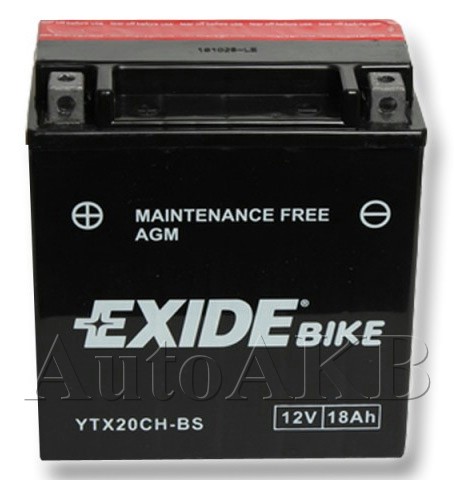Аккумулятор мото EXIDE ETX20CH-BS YTX20CH-BS 18 Ач