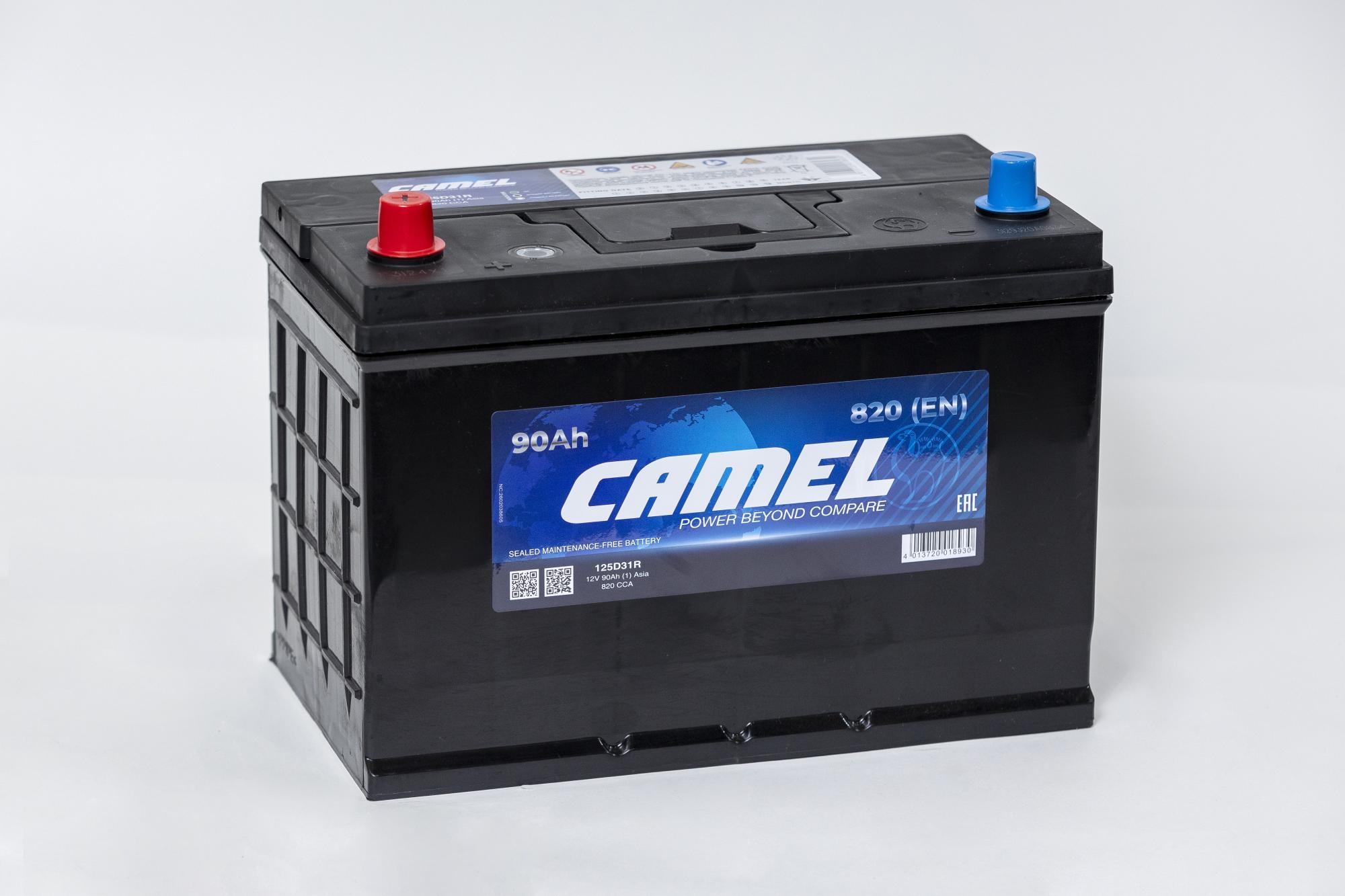 Аккумулятор автомобильный Camel 125D31R 90Ah 820A пп