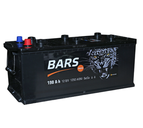 Аккумулятор грузовой BARS 190А.ч 1250А ПП (524x223x223) D5