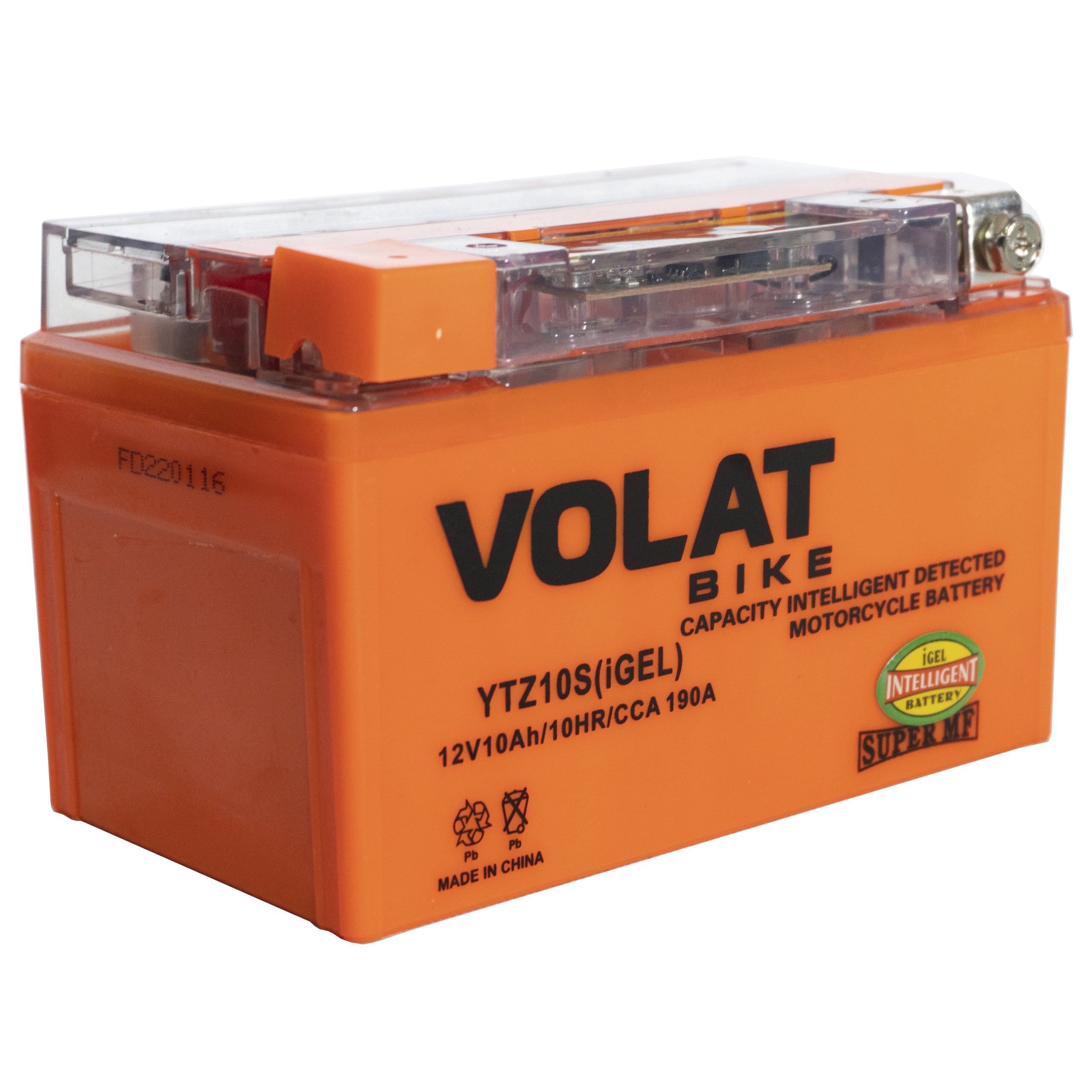 Аккумулятор мотоциклетный Volat 10Ah 190А YTZ10S ПП (iGEL) L+ (150x87x110)