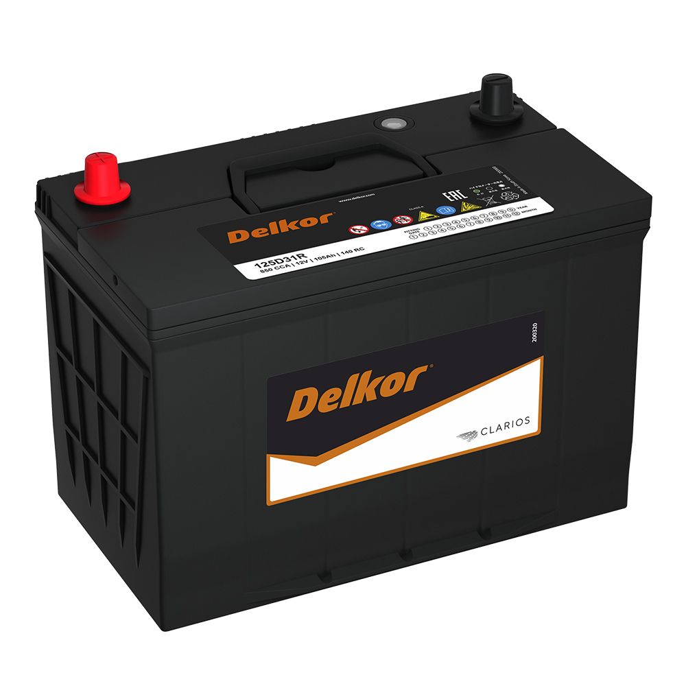 Аккумулятор автомобильный DELKOR 125D31R 6СТ-105 Ач пп