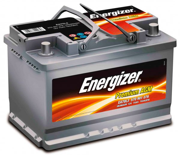 Аккумулятор автомобильный Energizer Premium AGM 6СТ-70 Ач обр.