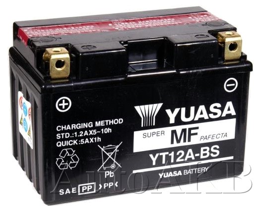 Аккумулятор мото YUASA YT12A-BS 9 Ач