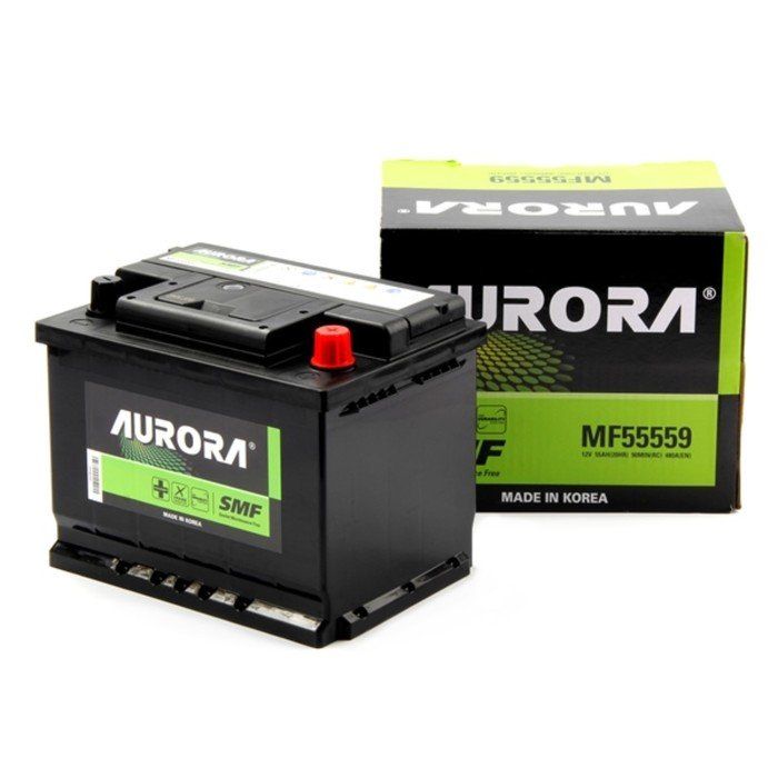 Аккумулятор автомобильный AURORA DIN MF-55559 55 А/ч 480А ОП (242х174х190) L2