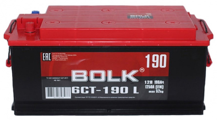 Аккумулятор грузовой BOLK AB 6СТ-190 Ач R+