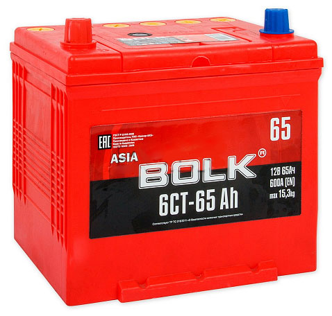 Аккумулятор автомобильный BOLK ASIA ABJ 651 6СТ-65 Ач прям.