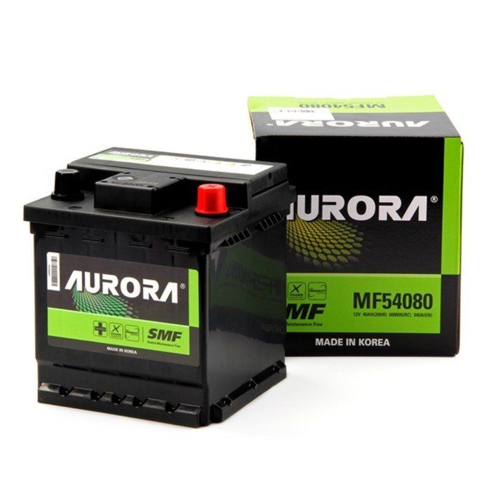 Аккумулятор автомобильный AURORA DIN MF-54080 40 А/ч 340А ОП (174х174х190) L0