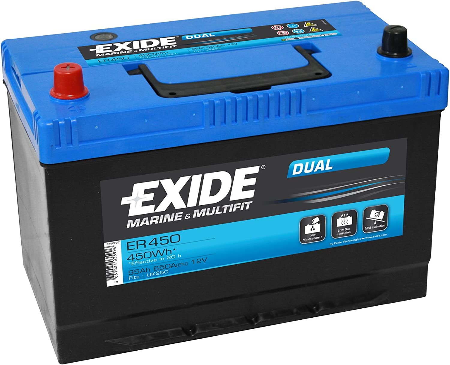Аккумулятор лодочный EXIDE DUAL EXIDE DUAL ER450 95 Ач