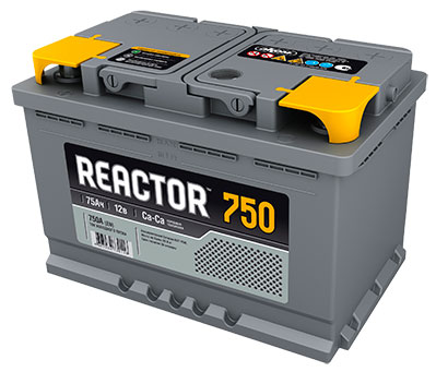Аккумулятор автомобильный Reactor 6СТ-75 Ач прям.