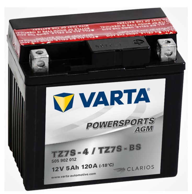 Аккумулятор мото Varta Powersport AGM  505 902 012 (TZ7S-4, TZ7S-BS) 5 Ач