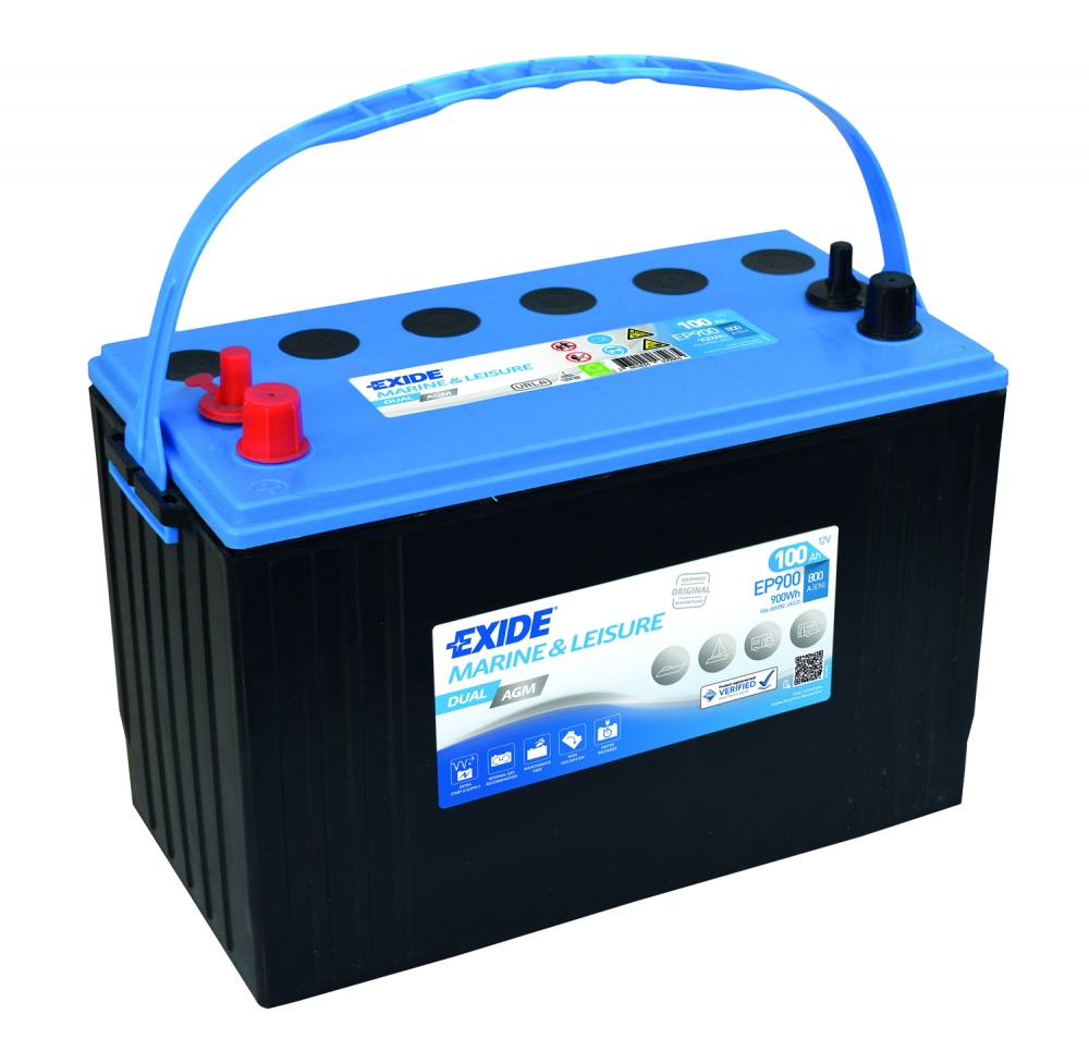 Аккумулятор лодочный EXIDE DUAL AGM EP900 100 Ач