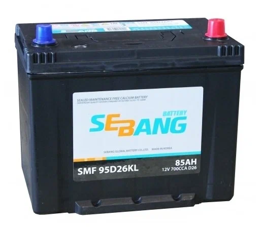 Аккумулятор автомобильный SEBANG SMF 95D26KL 6СТ-85 Ач обр.