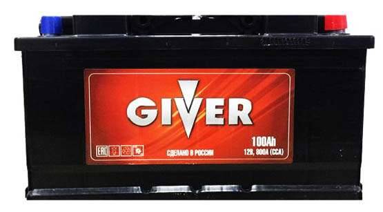 Аккумулятор автомобильный Giver 6СТ-100 Ач прям.