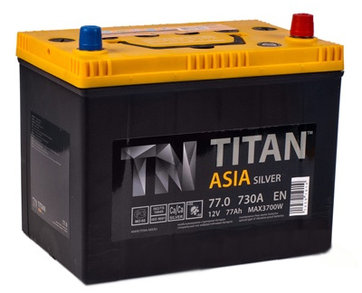 Аккумулятор автомобильный Titan Asia silver 6СТ-77 Ач обр.