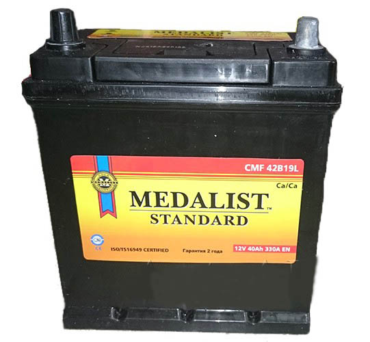 Аккумулятор автомобильный Medalist Standart 42B19R 6СТ-40 Ач прям.