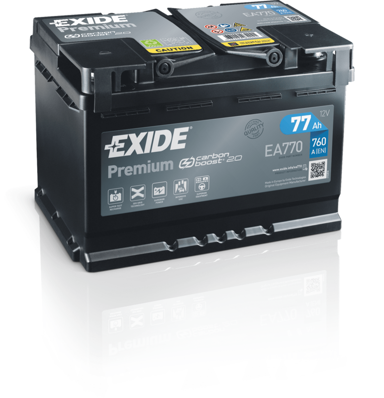 Аккумулятор автомобильный Exide Premium EA 770 6СТ-77 обр.