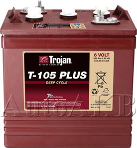 Аккумулятор тяговый Trojan T105+ 6V (с жидким электролитом) 225 Ач