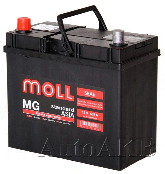 Аккумулятор автомобильный Moll MG Standard ASIA 6СТ-55 Ач прям.