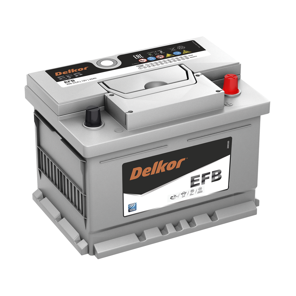 Аккумулятор автомобильный DELKOR EFB LN2 60.0 Ah 560 A оп