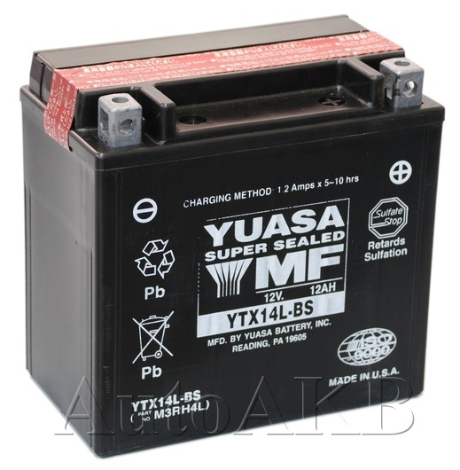 Аккумулятор мото YUASA YTX14L-BS 12 Ач