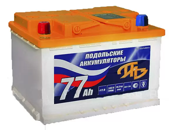 Аккумулятор автомобильный ПАЗ 6СТ-77 Ач прям.