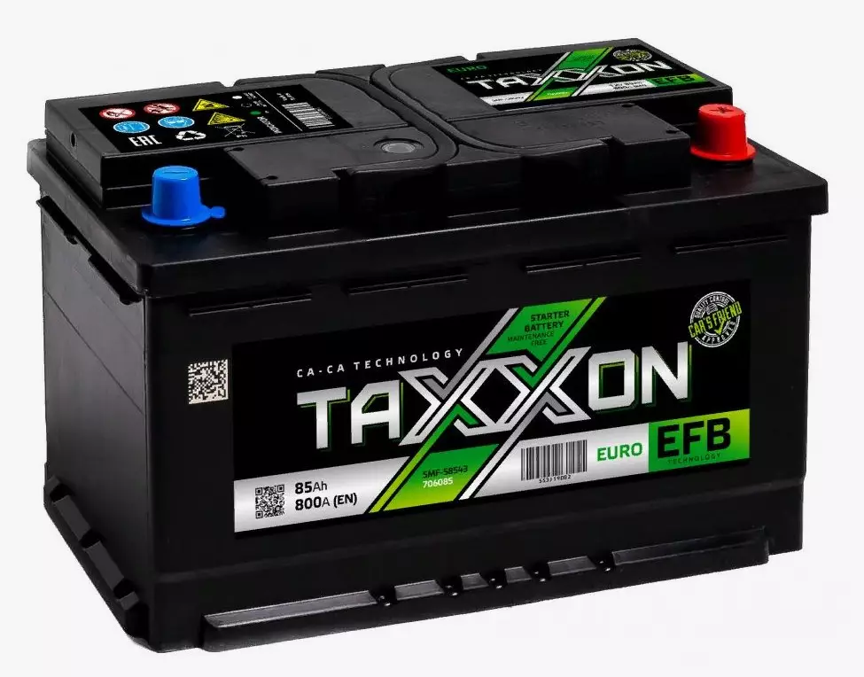 Автомобильный аккумулятор TAXXON EFB EURO 85ah R+ (706085, 780А) ОП (315х175х190)
