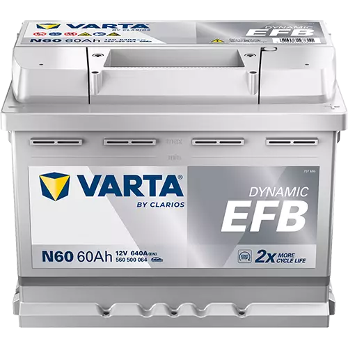 Аккумулятор Varta Dynamic EFB Start-Stop N60 6СТ-60 АЧ обр.