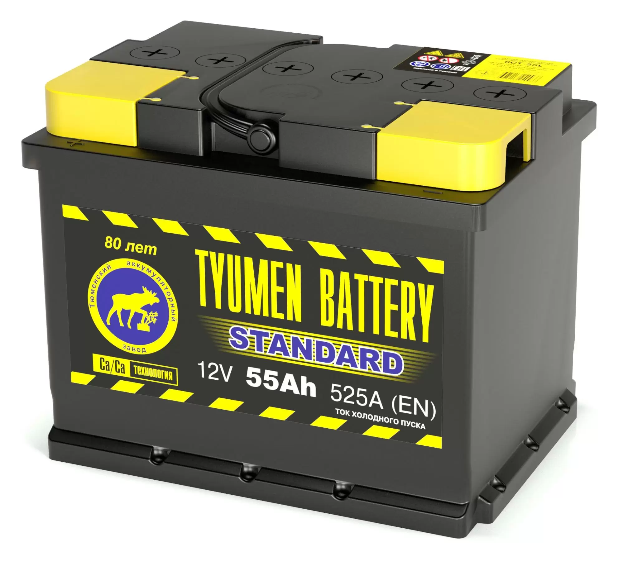 Аккумулятор автомобильный TYUMEN BATTERY STANDARD 6СТ-55 Ач обр
