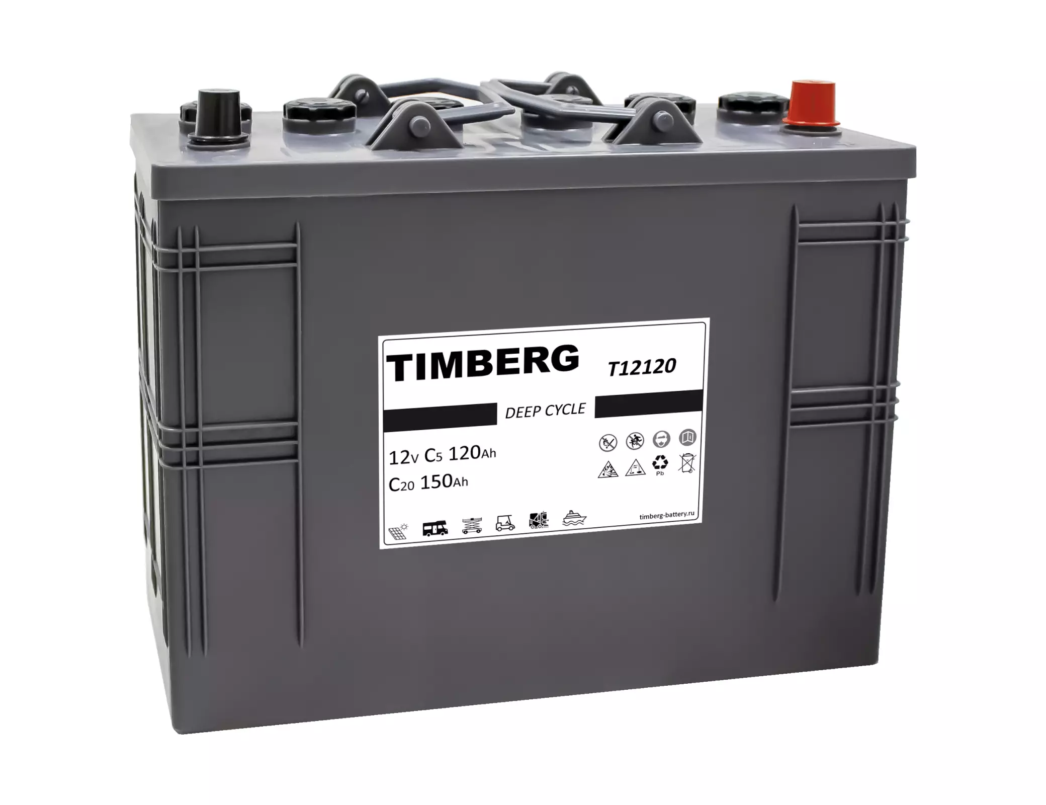 Аккумуляторная свинцовая тяговая "TIMBERG" 12V 150Ah (343x171x285)