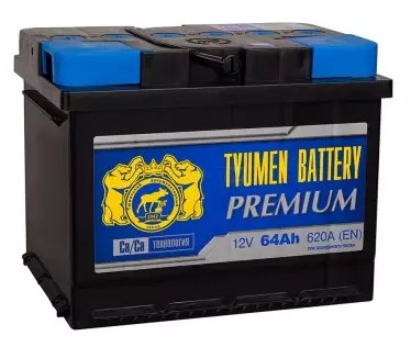 Аккумулятор автомобильный TYUMEN BATTERY PREMIUM 6СТ-64L 620А п.п. 64 Ач