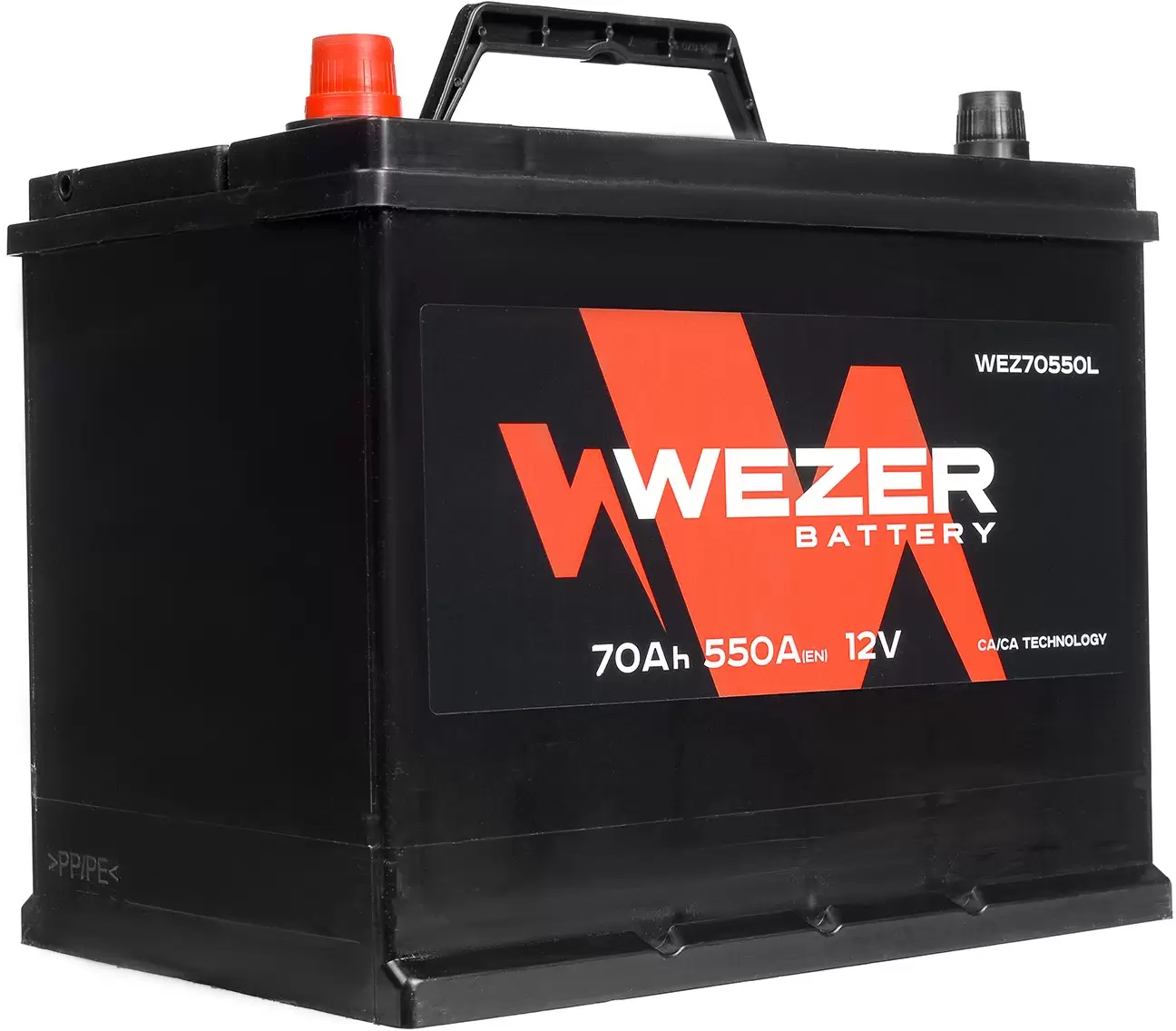 Аккумулятор автомобильный WEZER 70 Ah 550 A ПП (261х175х225) D26R