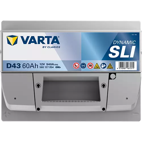Аккумулятор автомобильный Varta Dynamic SLI D43 6СТ-60 Ач прям.