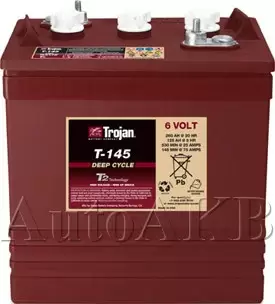 Аккумулятор тяговый Trojan T145 6V (с жидким электролитом) 260 Ач