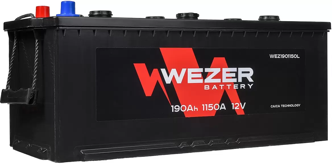 Аккумулятор автомобильный WEZER 190 Ah 1150 A ОП (513x225x223) D5