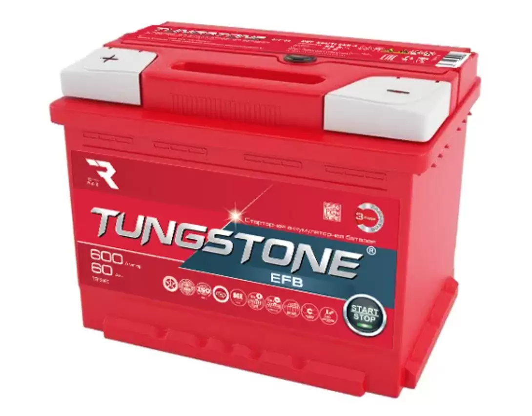 Аккумулятор автомобильный TUNGSTONE EFB L2 60Ah 600A ПП (242x175x190) L2