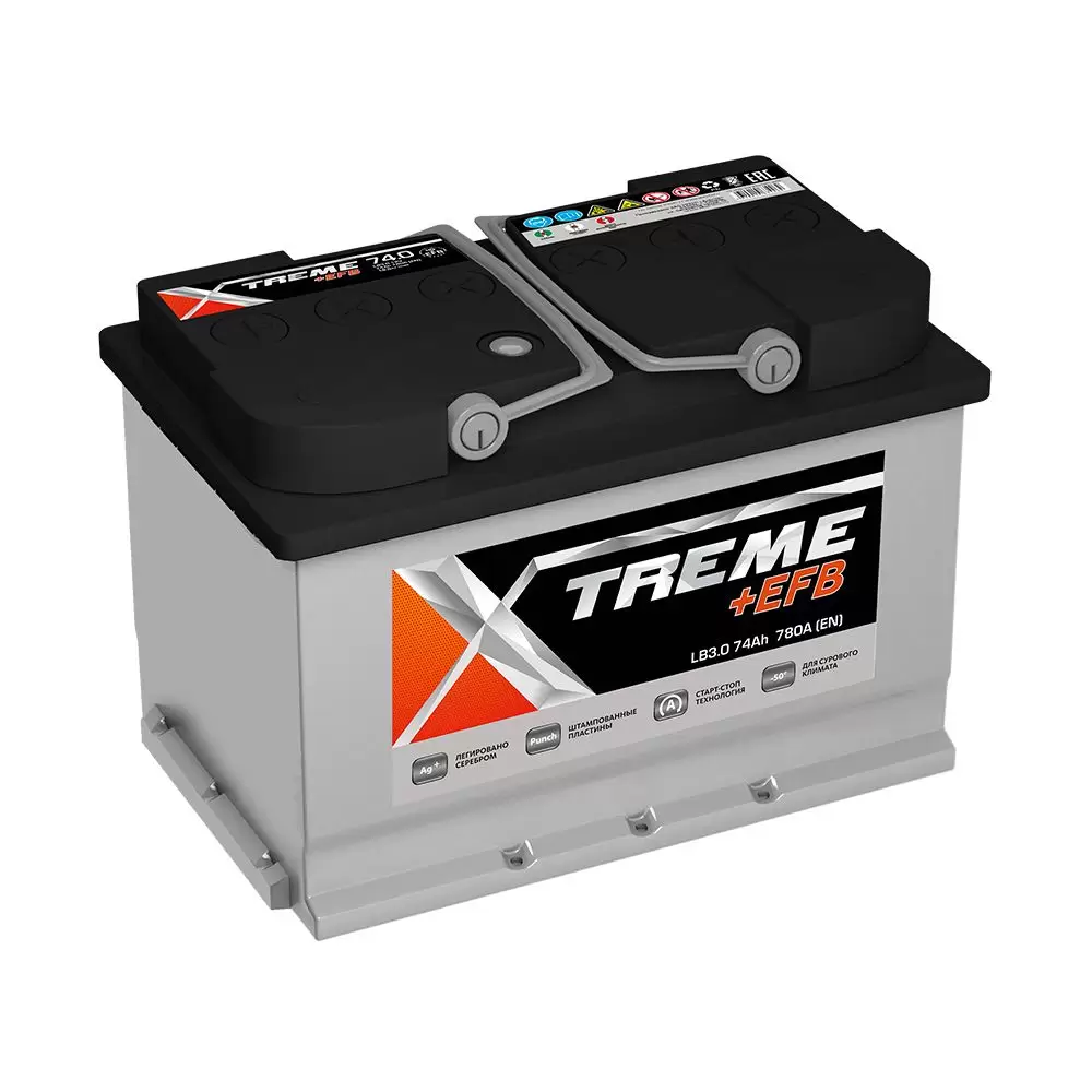 Аккумулятор автомобильный XTREME +EFB Lb3 74Ah 660A ОП (278x175x175)