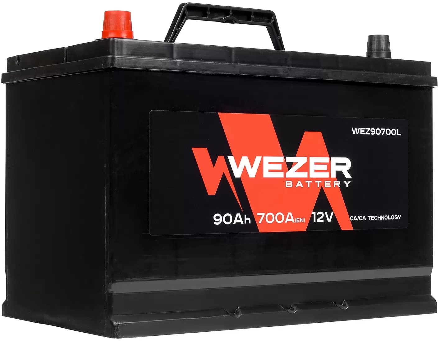 Аккумулятор автомобильный WEZER 90 Ah 700 A ПП (303x175x228) D31R