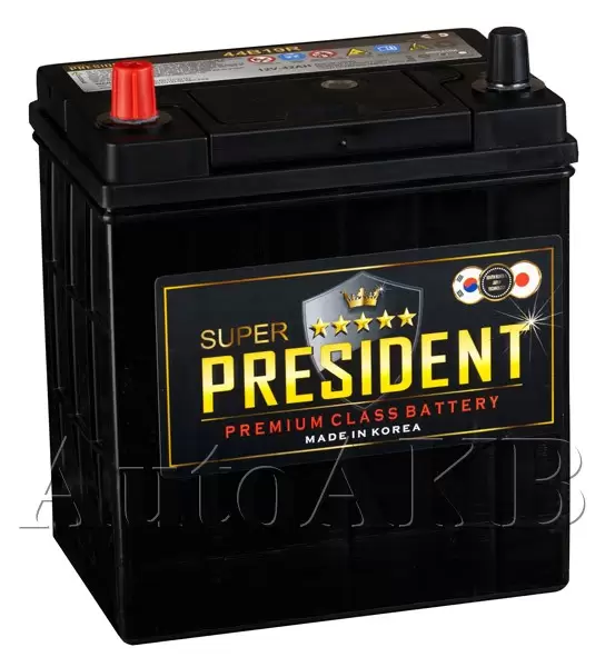 Аккумулятор автомобильный Super President 44B19R 6СТ-42 Ач прям.