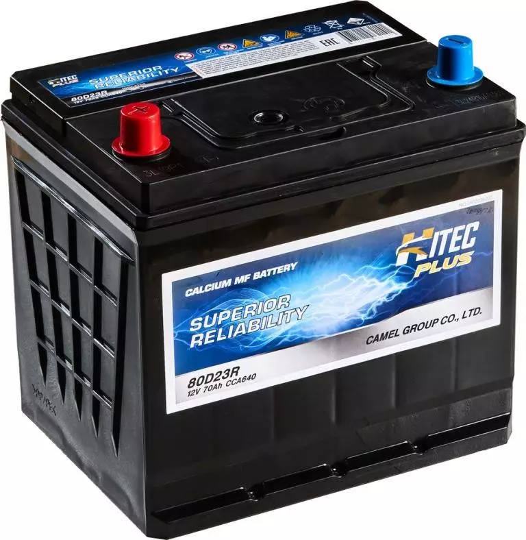 Аккумулятор автомобильный HITEC 80D23R 70Ah 640 пп