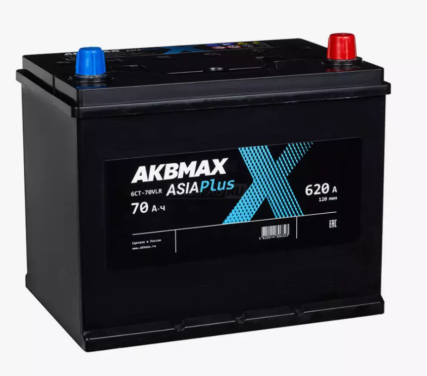 Аккумулятор автомобильный AKBMAX Asia PLUS 70R ОП 620A (258x172x220) D26L  70 Ач