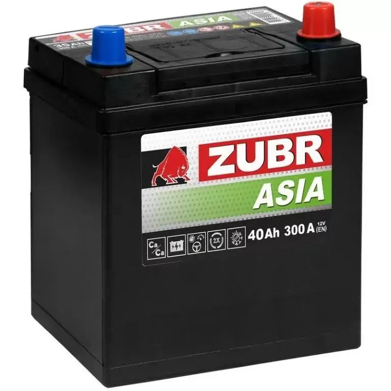 Аккумулятор автомобильный ZUBR Premium Asia ZPA400 40Ah R+ 300A ОП