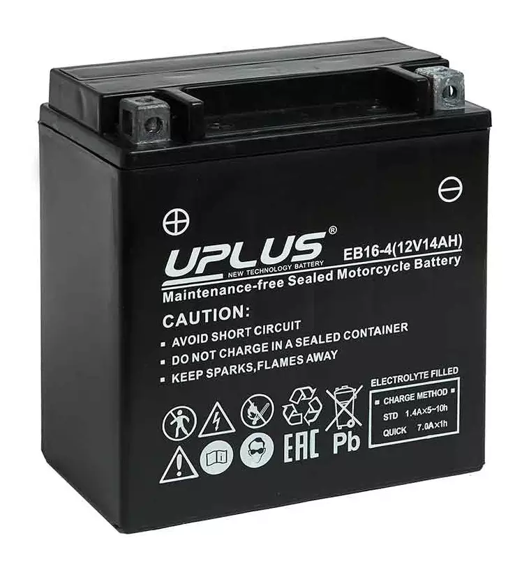 Аккумулятор мото UPLUS High Performance EB16-4 14 Ah 230 A ПП (YTX16-BS YB16B-A) (150x87x161)