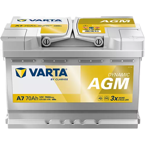 Аккумулятор автомобильный Varta Dynamic AGM A7 6СТ-70 Ач обр.