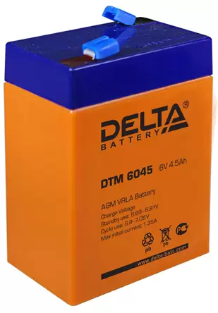 Аккумулятор Delta DTМ 6045 6V 4.5 Ач