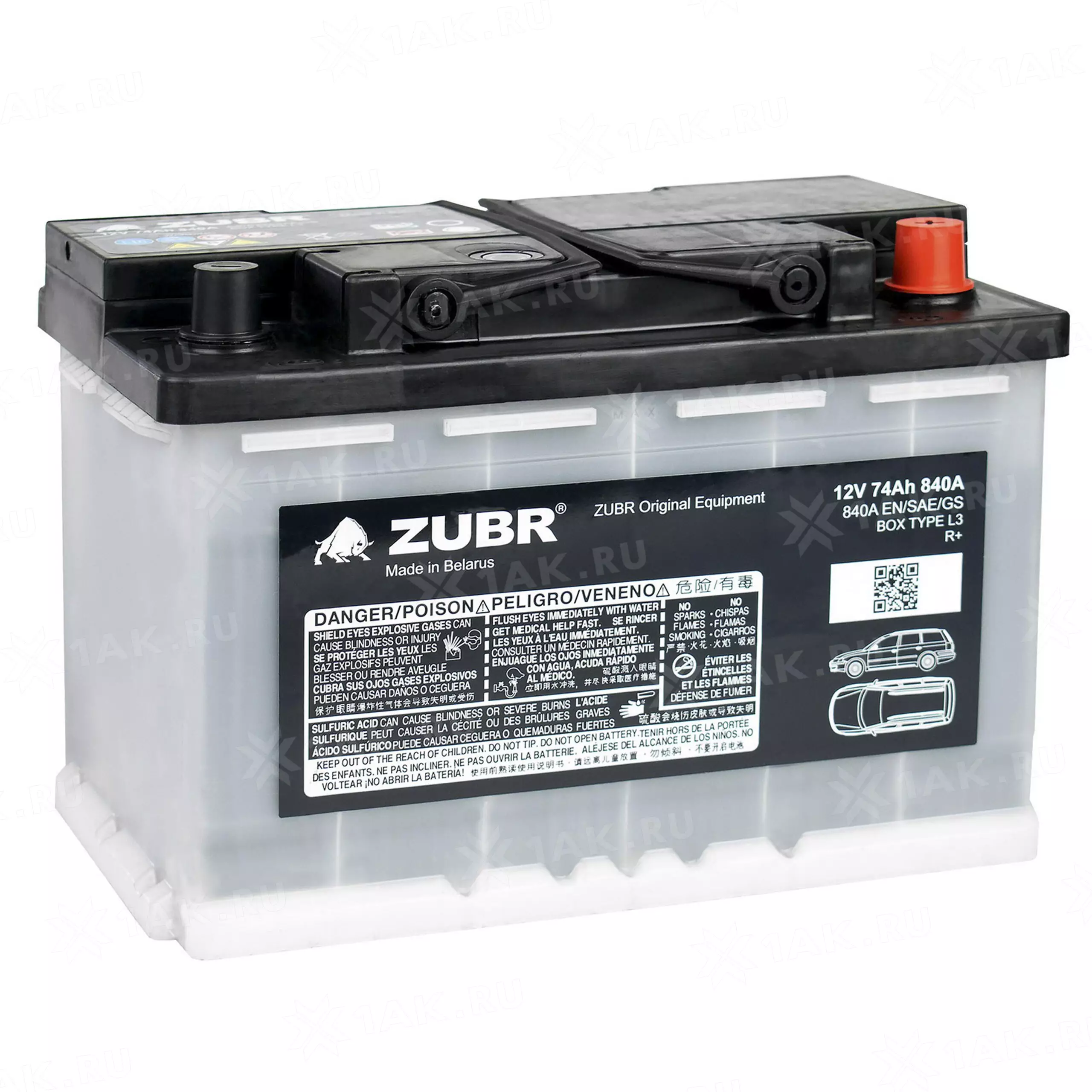 Аккумулятор автомобильный ZUBR PSL OE 74Ah